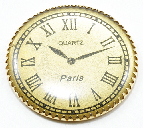 Dollhouse Miniature Paris Clock, Silver